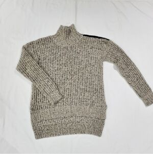 Dynamite Marled Chunky Knit Turtleneck Sweater Wool Blend Size XS Grey Lurex